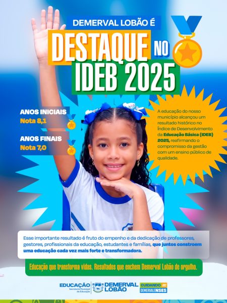 Demerval Lobão conquista destaque no Ideb e fica entre as melhores redes municipais do Piauí